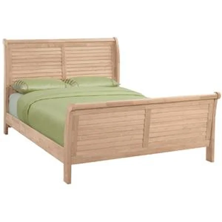Queen Louvered Sleigh Bed